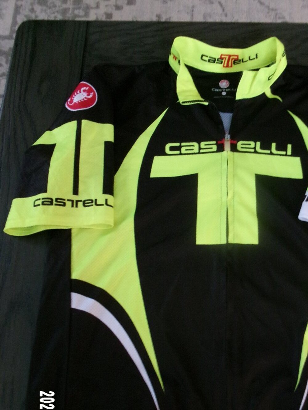 Castelli NEON BLACK  Cycling Jersey Mens XXL Full Zip Bike Bicycle Racing Shirt
